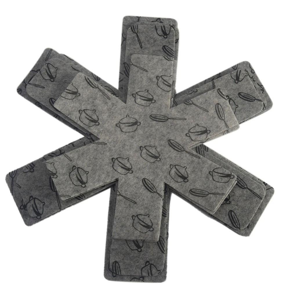 5pcs Prevent Scratching Separate Pot Bottom Felt Anti Scratching Protection Pads Cookware