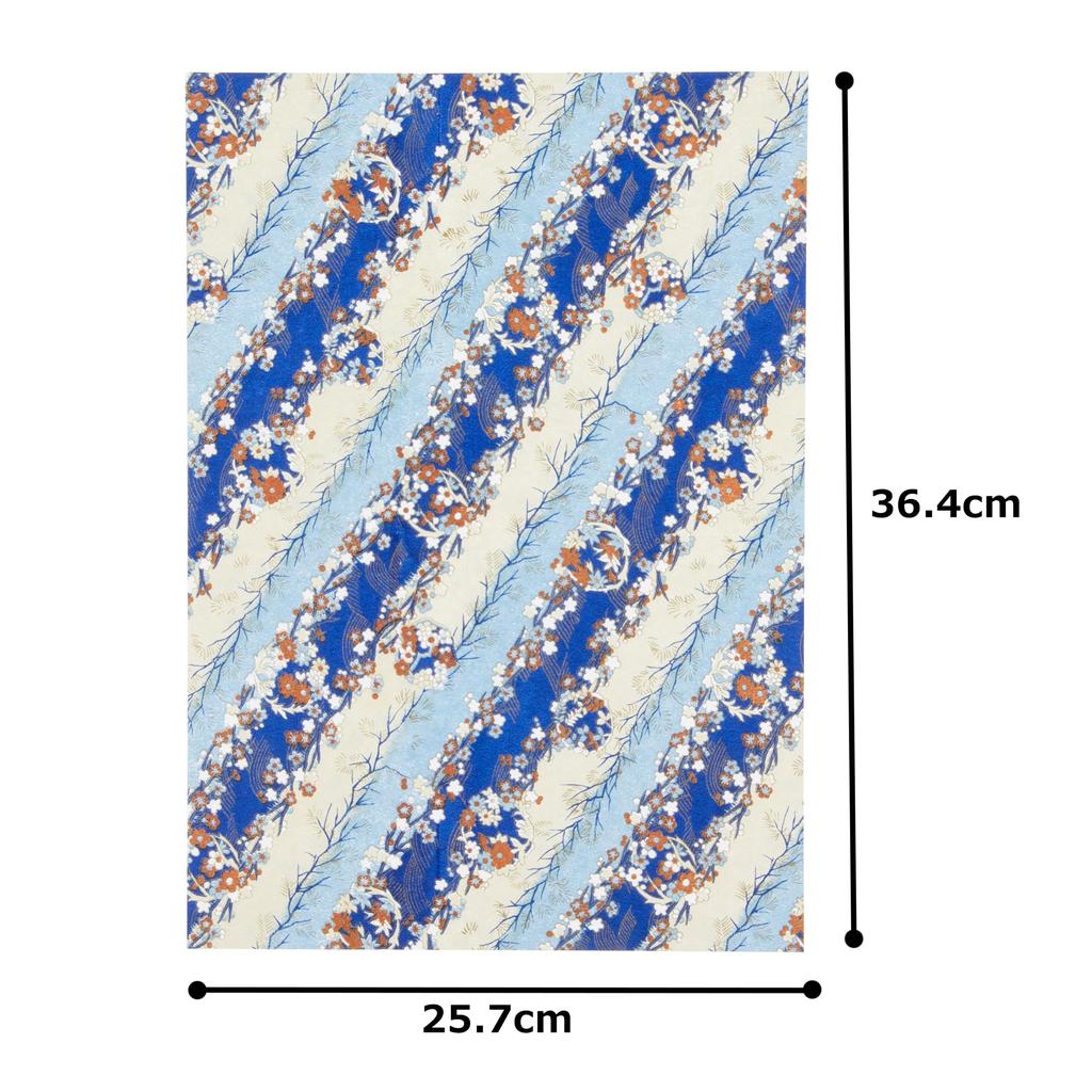 Washi Kawasumi Chiyogami Yuzen Washi B4 Size 15 Sheets Blue Color Patterns/15