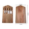 Acacia Wood Cheese Board with Stainless Steel Cheese Knife Set Home Kitchen Cheese Serving Platter Tools