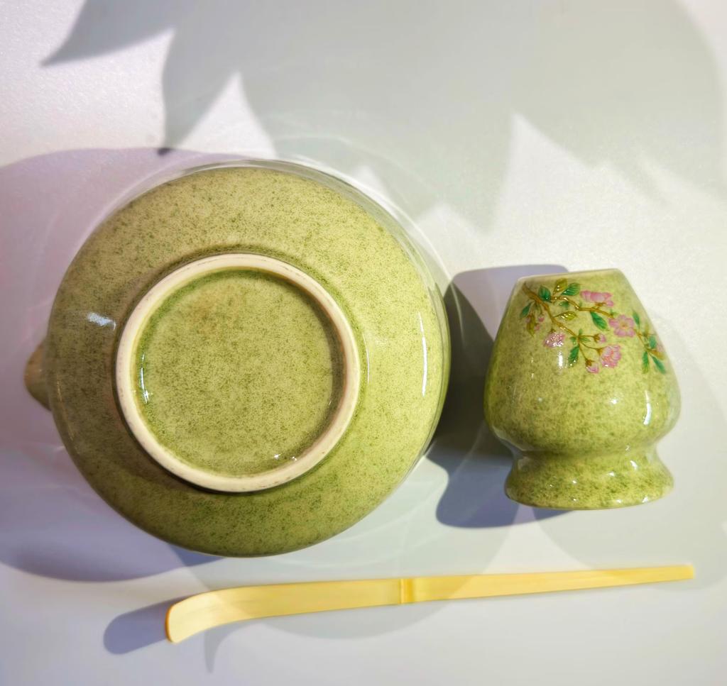 5 Pcs Matcha Set with Ceramic Matcha Bowl Japanese Matcha Kit Tea Bamboo Whisk Matcha Holder Japanese Tea Ceremony Gift Box