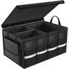 55L Foldable Car Trunk Organizer Box With Handle Base Plate - 600D Oxford Fabric Storage Bin SUV Sedan