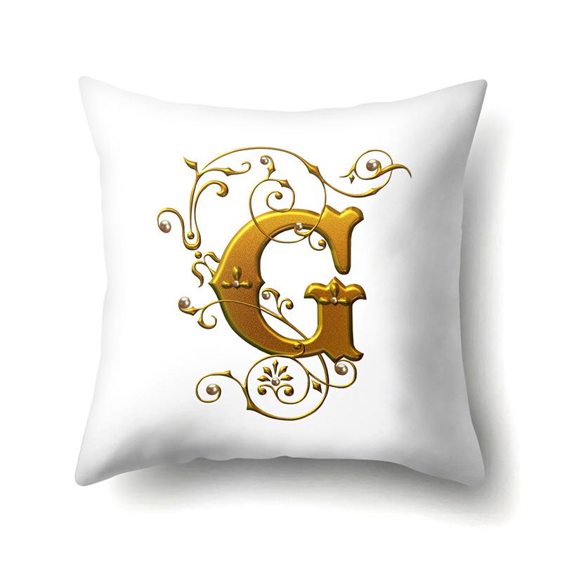 Polyester Pillow Case Car Decoration Home 26 English Letters Printed Car Waist Cushion Pillow Case