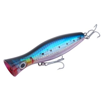 Angelköder Lebensechter Popper-Köder Swimbaits mit Drilling (Lila&Blau)