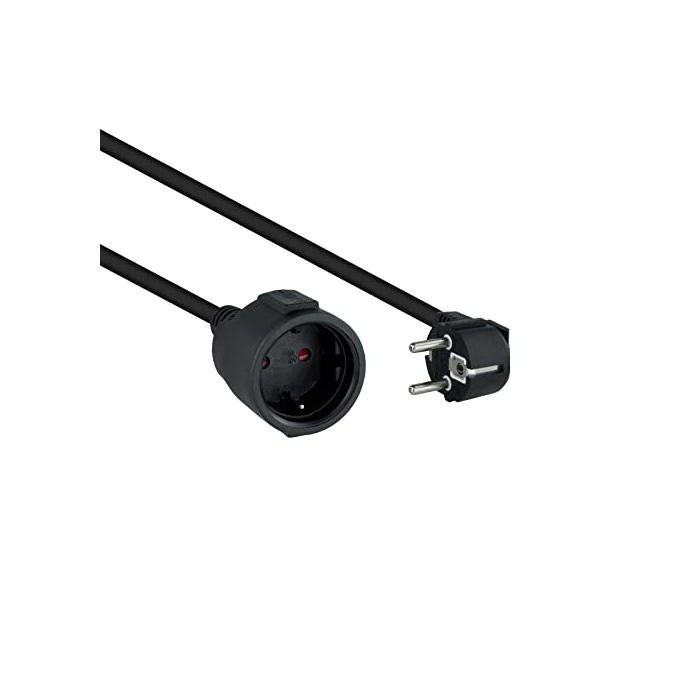 Rallonge D'alimentation - Nano Cable - 5m - Cuivre 1,5mm2 - Noir - Schuko CEE7