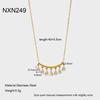 Explosive Stainless Steel Zircon Water Drop Geometric Zircon Pendant Necklace Plated with 18K Gold Waterproof Light Luxury Jewelry Women