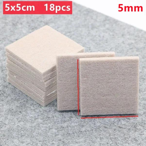 18-128 PCS Felt Chair Leg Pads 3/5mm Thick Floor Scratch Protector Mat Mute Non-slip Self Adhesive DIY Furniture Accessories