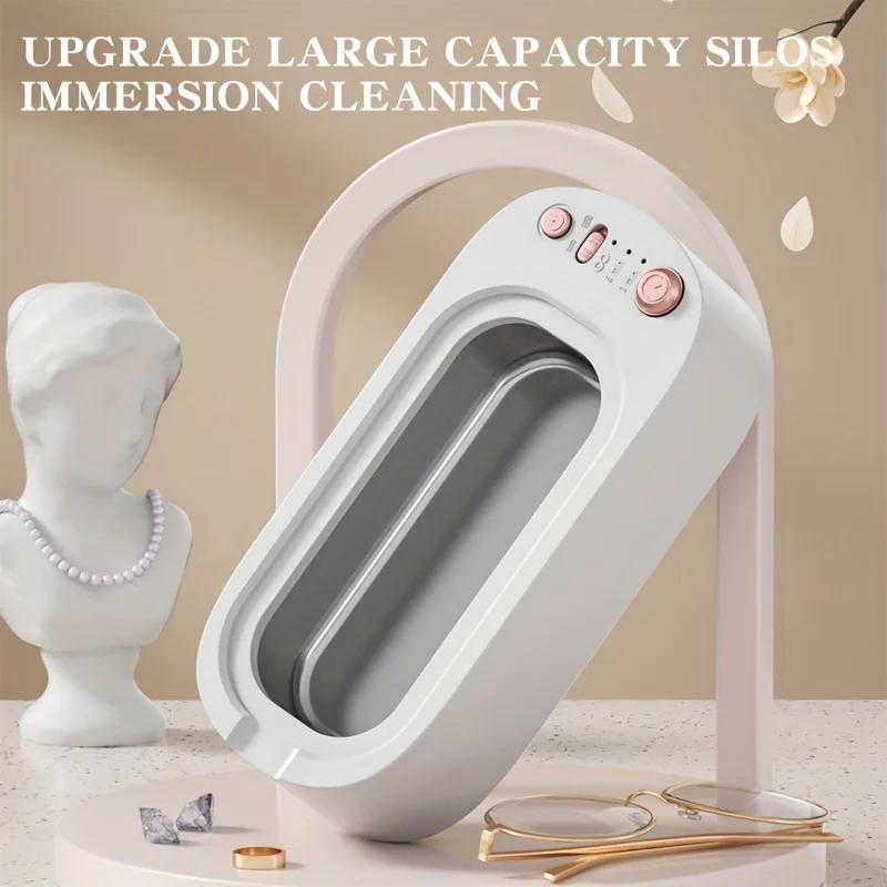 Ultrasonic Cleaner High-Frequency USB Rechargeable with Adjustment & Timing Feature for Household Jewelry Rings Glasses Cleaning