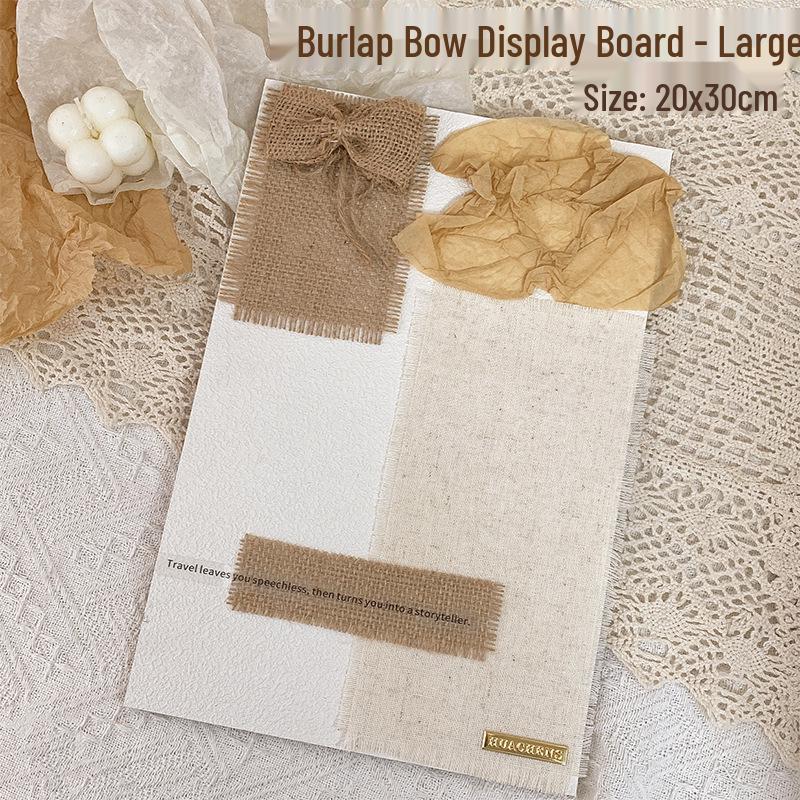 Original Handmade Retro Nail Art Display Board with Burlap Bow and Wearable Nails Pattern.