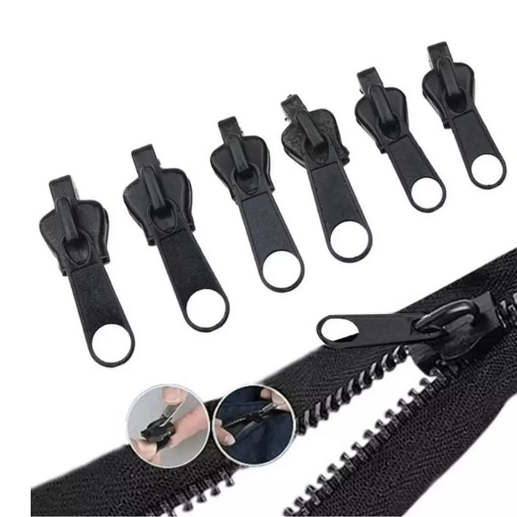 Black 6pcs Instant Zipper Universal Instant Fix Zipper Repair Kit Replacement Zip Slider Teeth Rescue New Design for DIY Sew