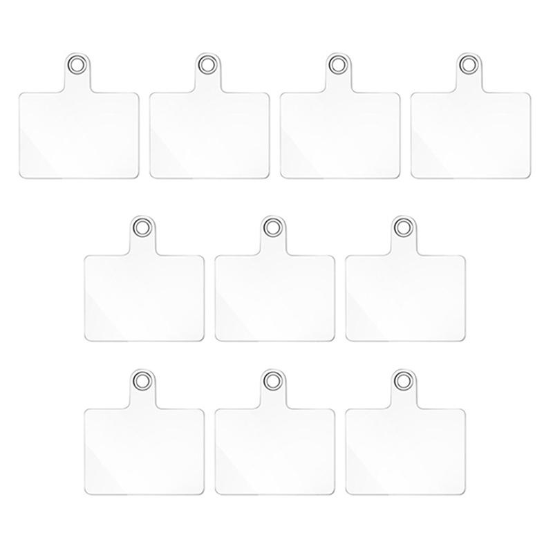 10pcs Universal Detachable Transparent Mobile Phone Lanyard Patch Phones Crossbody Strap Hanging Cord Replacement Gasket