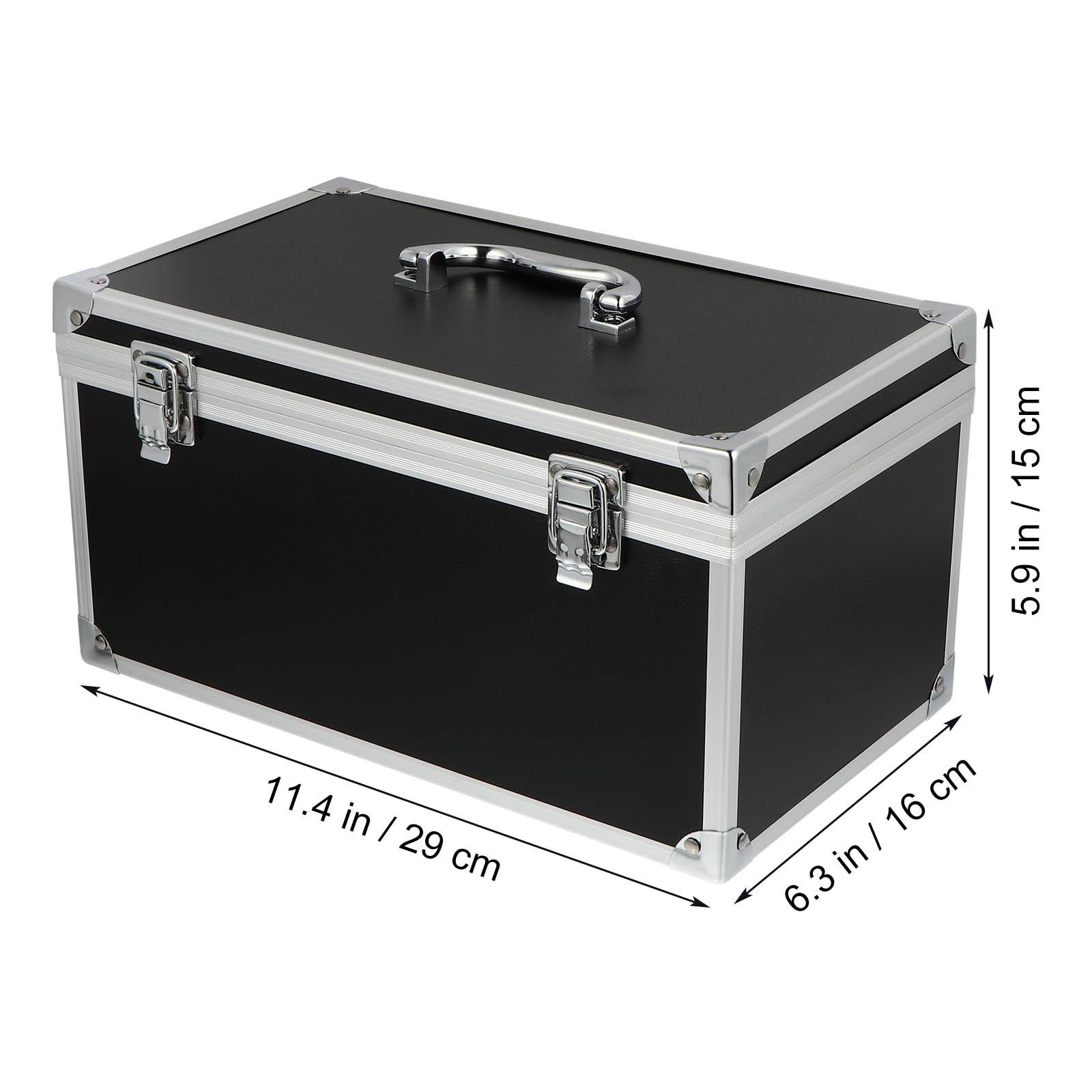 1pc Foams Insert Carrying Box Metal Hard Boxes Flannel Shell Handheld Carry Case  Aluminum Alloy Tool Box Utility Toolbox Tools