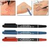 6 Pcs Skin Marking Pen Double Ended W/Fine Thick Tip Black/Blue/Red