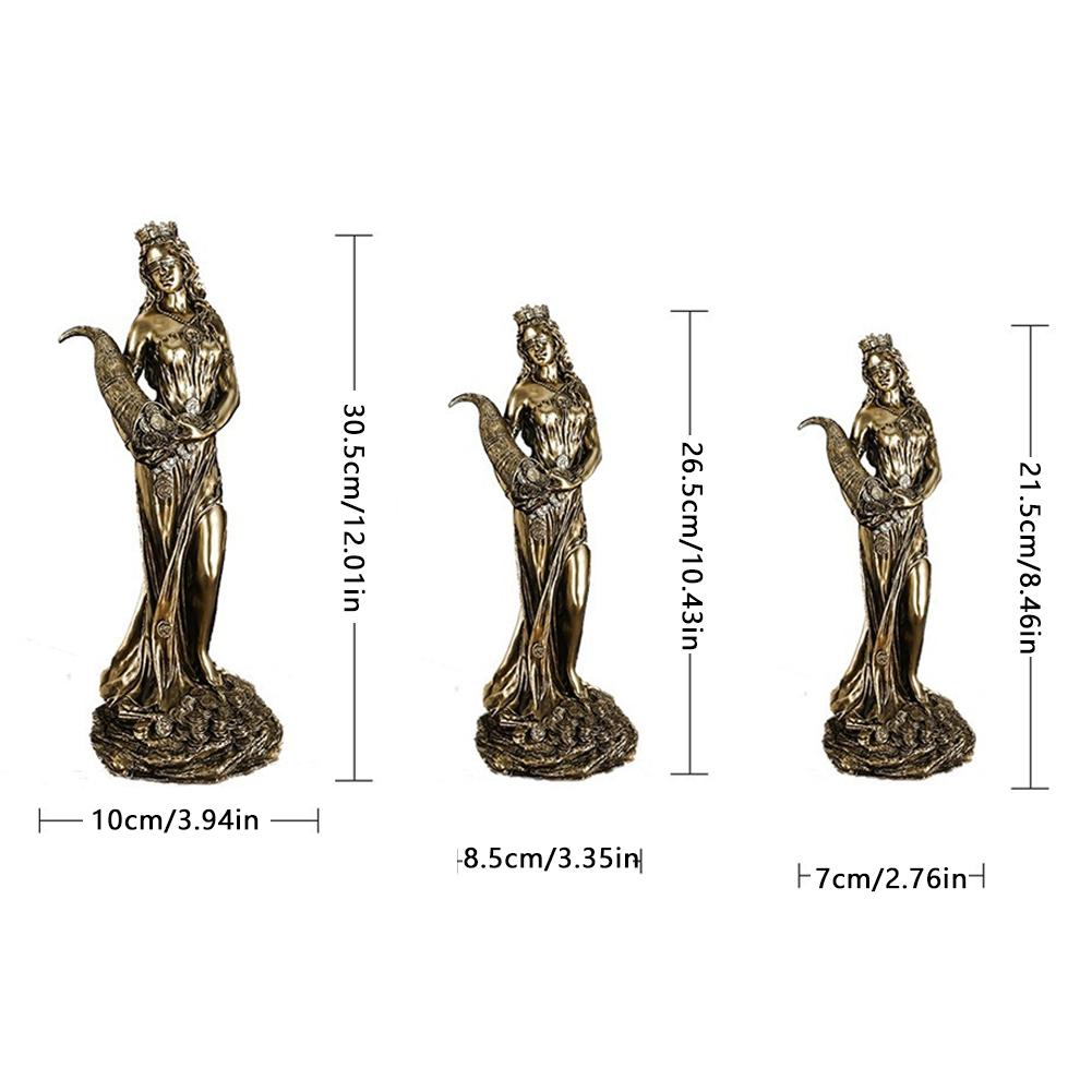 Vintage Resin Greek Goddess of Wealth Home Decoration Statue Home & Cashier & Office Desktop Decor Lucky Angel Crafts Gifts