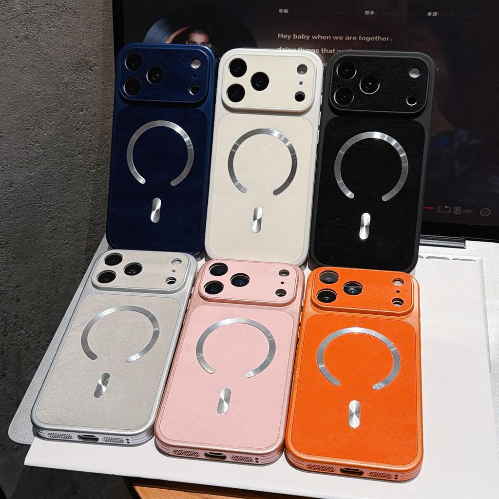 Luxury Luo Velvet Backplane High Quality Protect Phone Cover For 18 17 16 15 14 Pro Max Magnetic Phone Case For Magsafe
