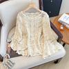 Dimanaf 2025 New Summer Basic Shirt Women Lace Blouse Tops Tees Casual Loose White Short  Tees