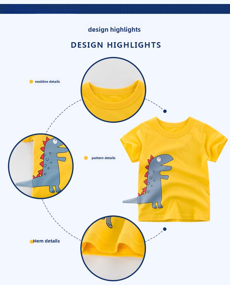 Summer 2025 Boy's Fashionable Short-Sleeved T-Shirts and Baby Tops