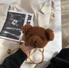 Cute Bear Shoulder Bag For Children Kids Messenger Bags Cartoon Animals Backpack Stuffed Plush Purses Little Girls Mini Bags