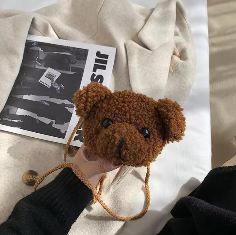 Cute Bear Shoulder Bag For Children Kids Messenger Bags Cartoon Animals Backpack Stuffed Plush Purses Little Girls Mini Bags