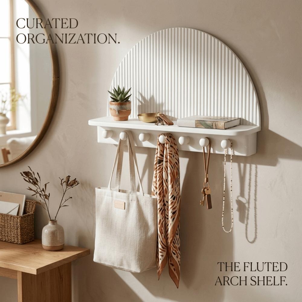 3D Printed Wall Mount Storage Rack Wall Decor Hanging Shelf Space Saving Wall Organizer Indoor