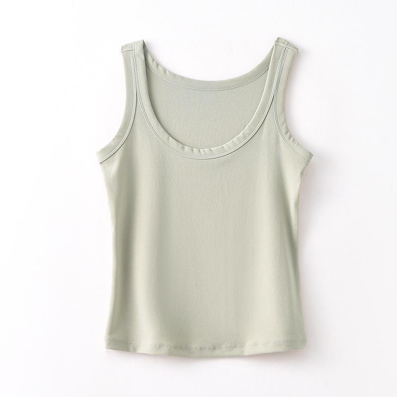 Women's Summer Tencel Lyocell U-Neck Knit Vest, Sleeveless with Narrow Shoulders - Stylish Inner or Outer Layer Top