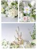 White Wedding Floral Art Wall Hanging Decoration - Artificial Flowers for Outdoor Event and Ceremony Background Arrangement