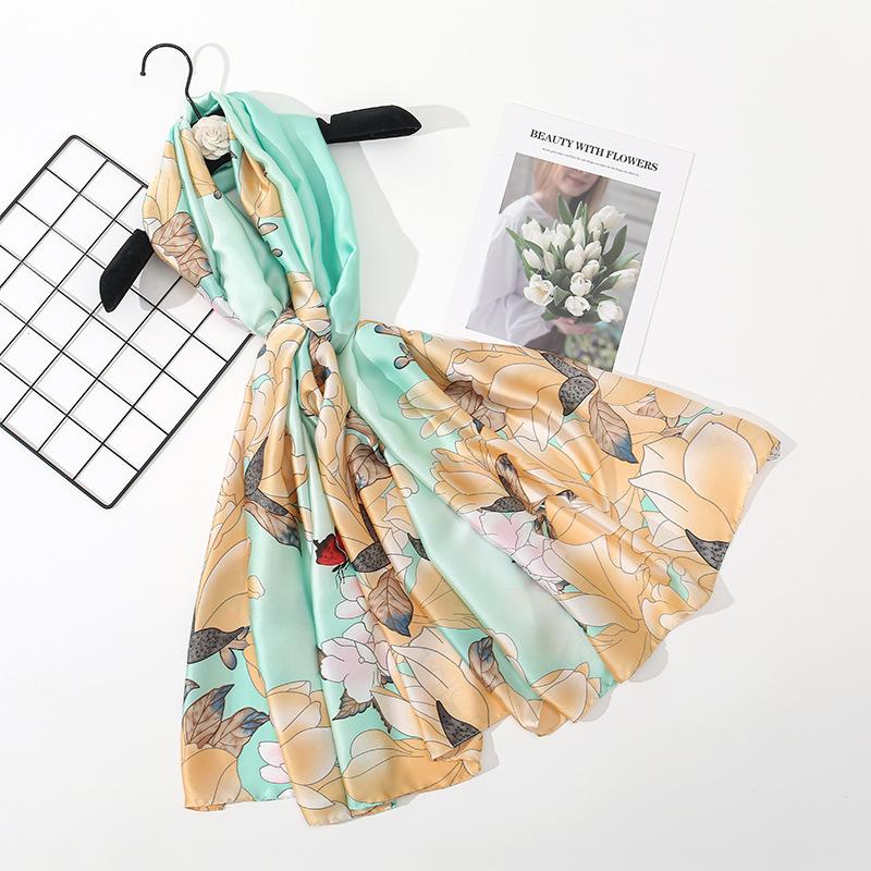 Butterfly floral simulation silk long silk scarf versatile temperament outwear shawl female