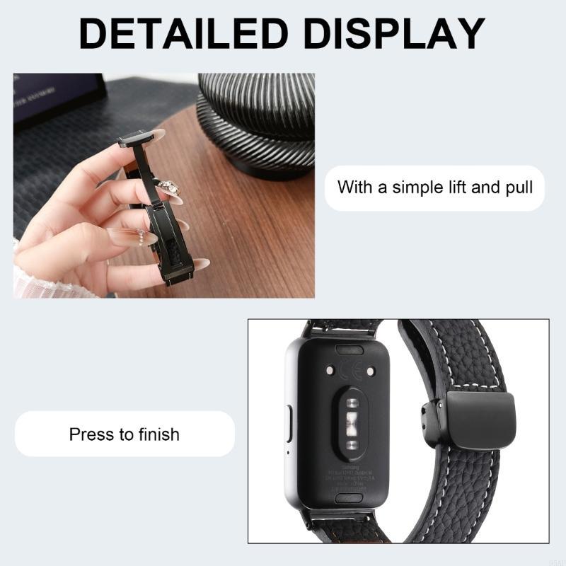 95AF Versatile Leather Watch Strap with Breathable Designings Fashionable Leather Replacement Strap Watch Band for Fit 3