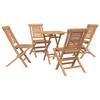 Garden Set 5 Pcs. Brown Solid Wood Teak