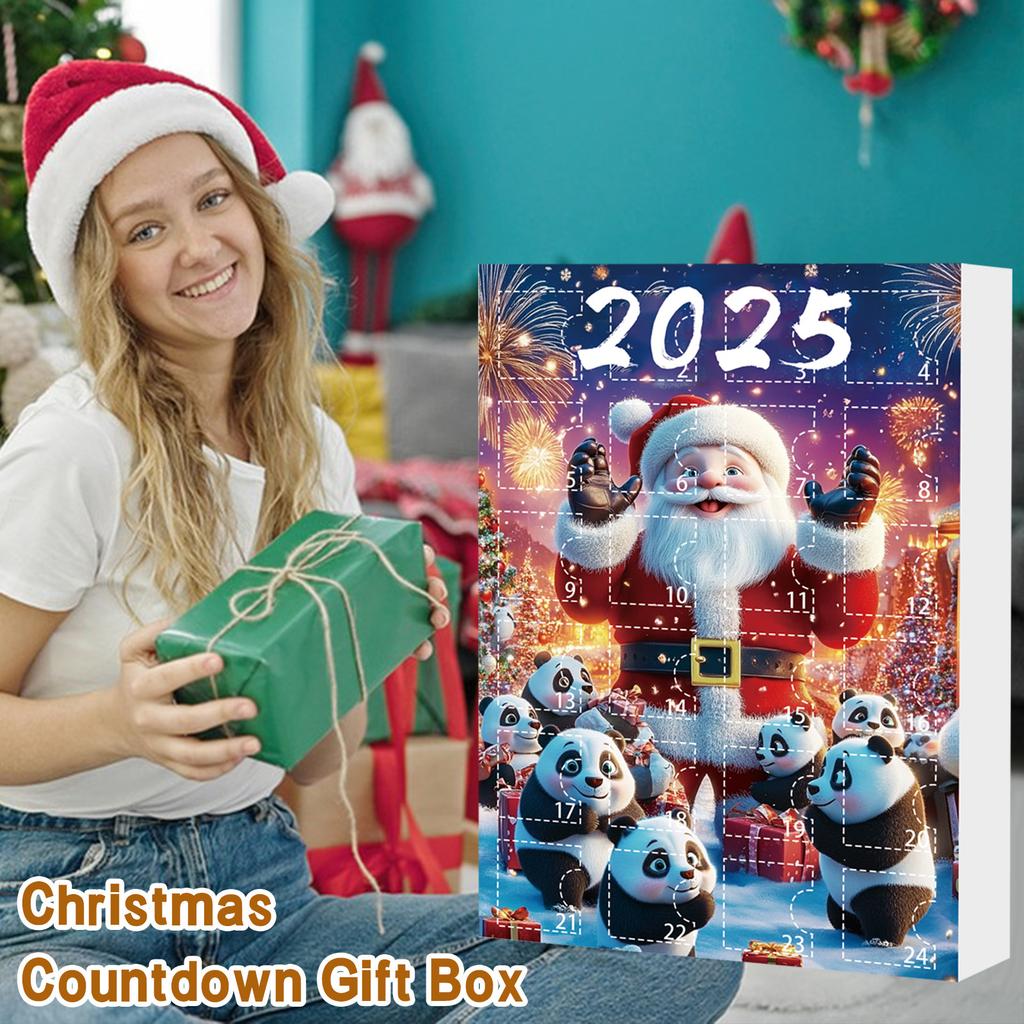 24 Tage Weihnachts-Adventskalender, Countdown-Kalender 2D flacher Acrylbär-Charme, Countdown-Anhänger, süßer Weihnachtsbaum-Charme