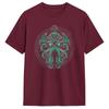 Casual Japanese Cthulhu Sea Creature Artwork TShirt for Unisex Crew Neck Pure Cotton T Shirts Short Sleeve Tee Shirt Plus Size