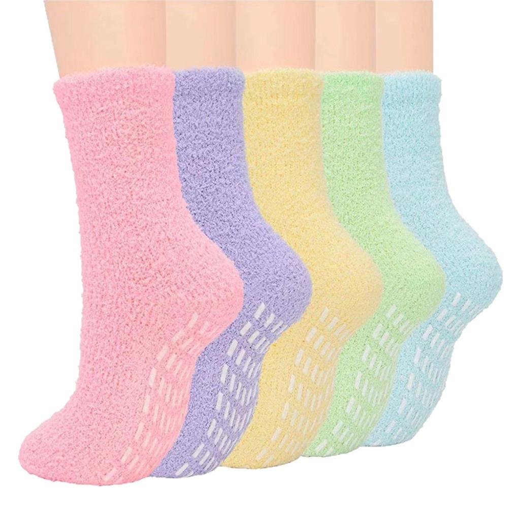 Cross-Border Women's Mid-Calf Thickened Non-Slip Coral Fleece Socks for Autumn and Winter