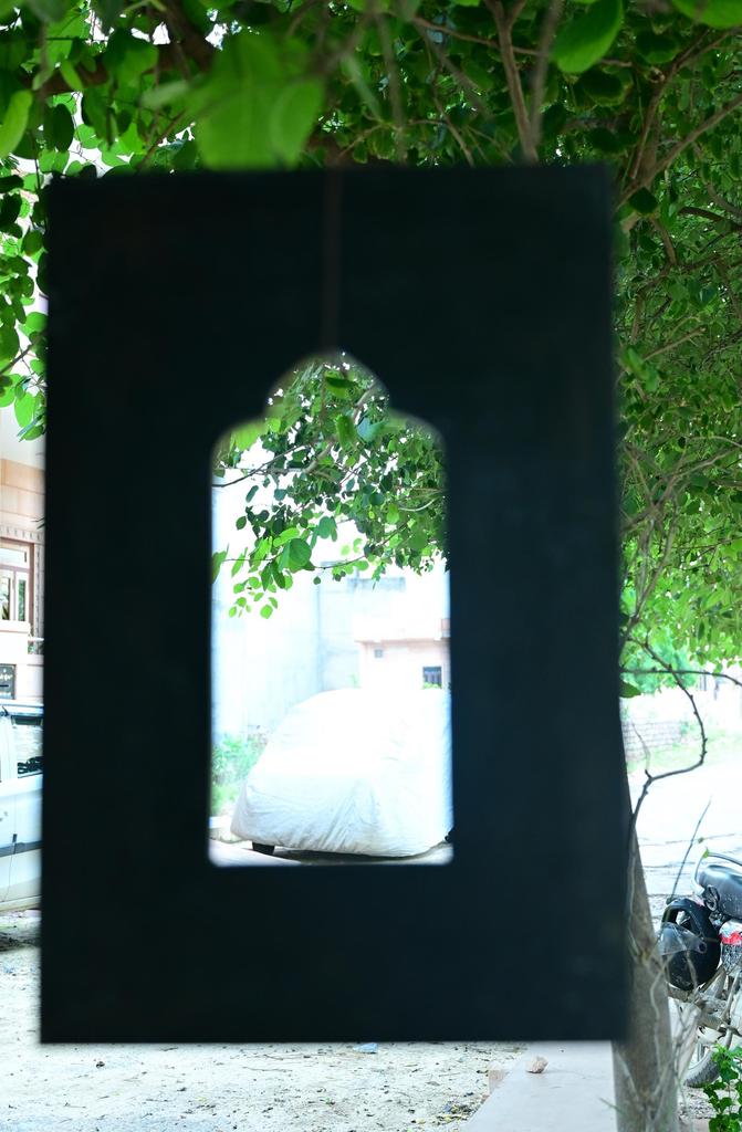 Hand Carved Wooden Jharokha Wall Decor - Indian Flower Design