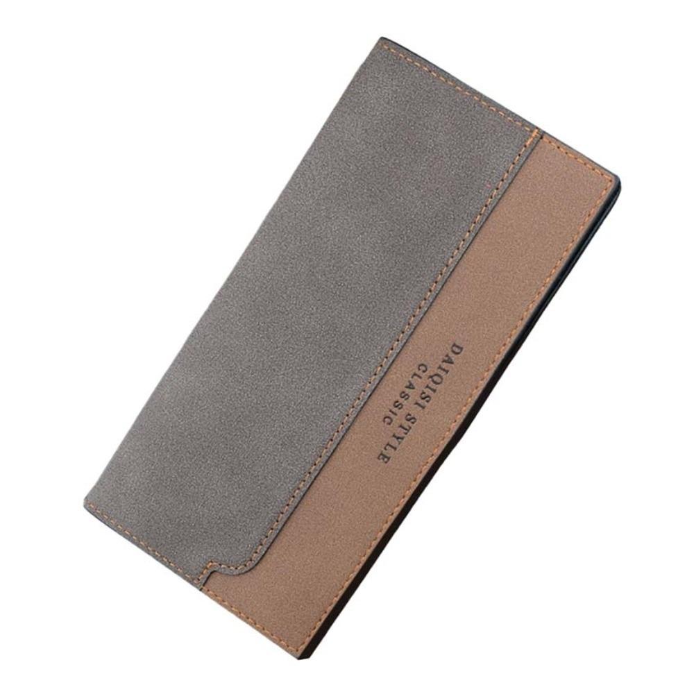 PVC Men Business Wallet Anti-lost Contrast Color PU Purse Clutch Bag Long Suit Wallet  Daily