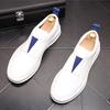New Platform Shoes for Men Leather Casual Shoes Spring Autumn Fashion Flat Skateboard Shoes Thick-soled Slip-on Loafers