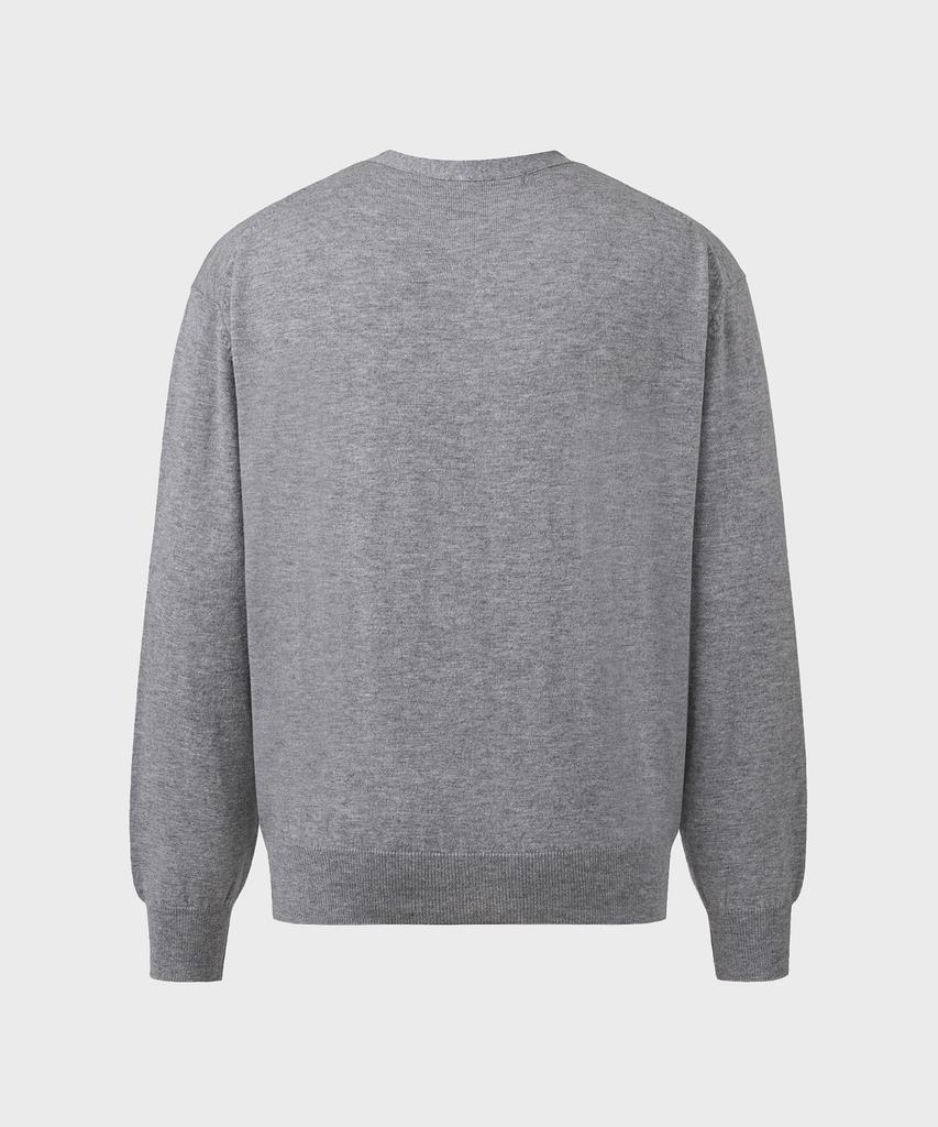 Branded [Superior] Essential Superfine V-Neck Cardigan [Melange Gray]
