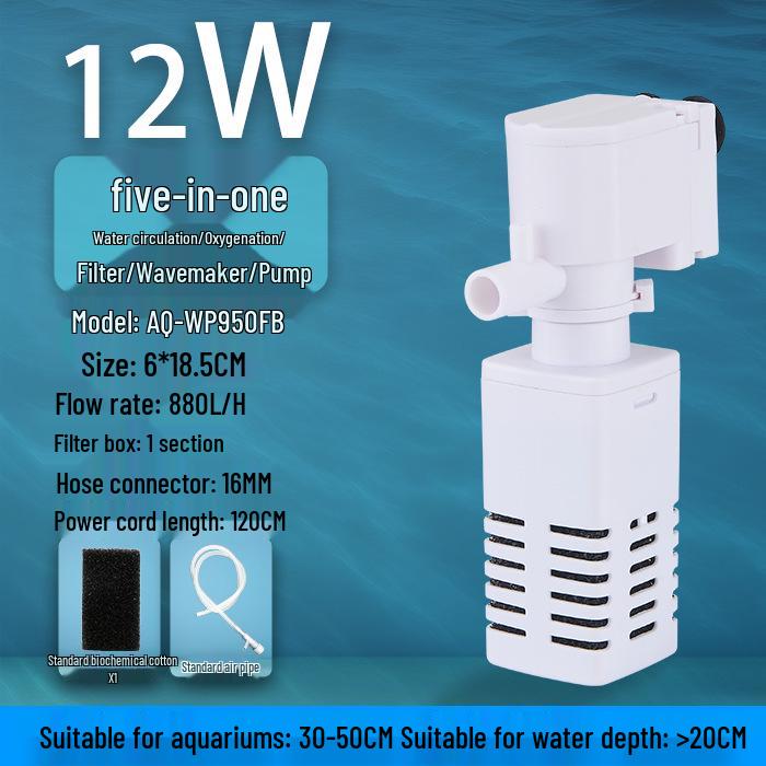 Ultra-Quiet 3-in-1 Aquarium Water Pump & Oxygenator
