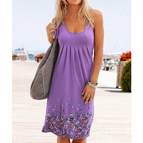 Summer Women's Dress Sleeveless Floral Print Loose Dresses