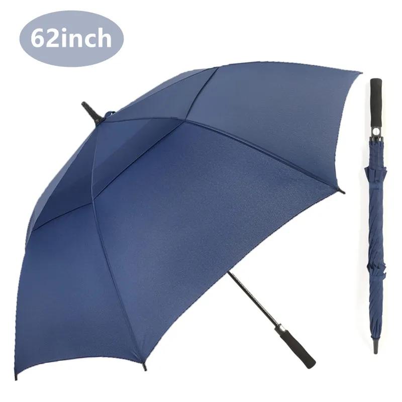 

1шт автоматический открытый зонт для гольфа 62 дюйма очень большой зонт большой размер двойной вентилируемый навес водонепроницаемый ветрозащитный зонт-палка