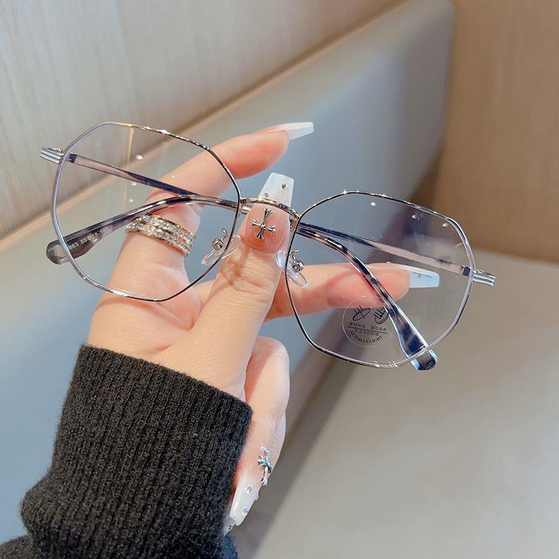 Metal Eyeglass Frame Anti Blue Light/anti Radiation Flat Glasses Health Eye Care Relieve Eye Fatigue Computer Glasses Anti blue light серебряный