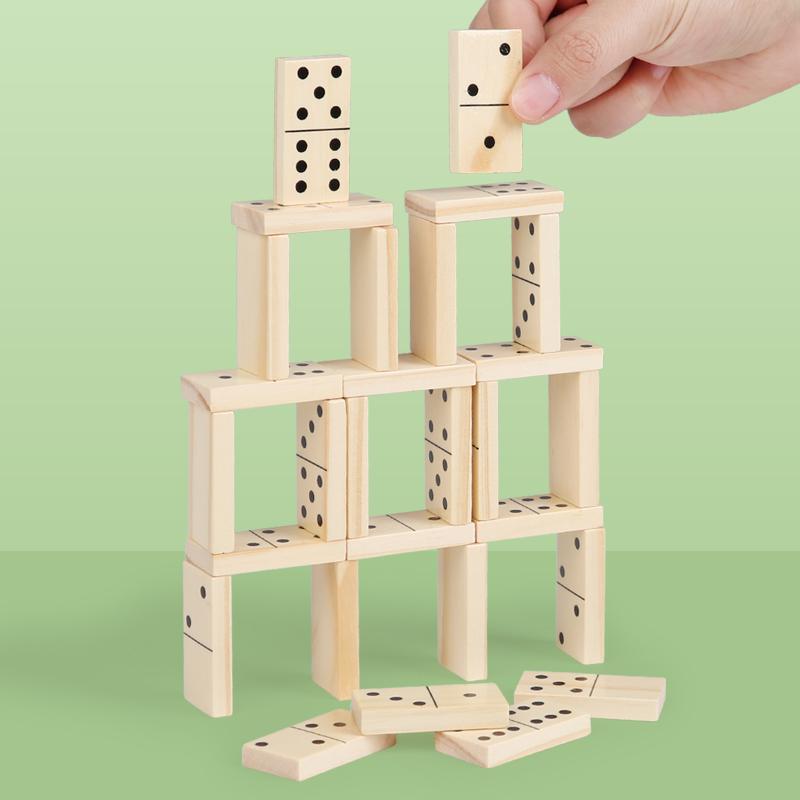 Wooden Domino Chess Set-high-quality Board Game Toys, Equipped with Sturdy Storage Boxes, Very Suitable for Family Game Nights