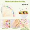 800Pcs 12cm Bamboo Cocktail Picks Decorative Fancy Toothpicks Multipurpose Party Cocktail Picks for Drinks Desserts Charcuterie