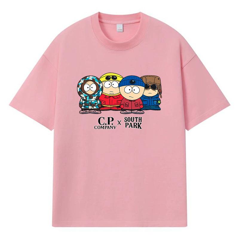 

2026 South Park З принтом Графічний Вуличний одяг Y2k Харадзюку Чоловіки Жінки Одяг 100% Бавовна Коротка рукава Повсякденний Оверсайз Круглий виріз Літня Футболка L рожевий