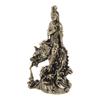Yellow Brass Guan Yin Sculpture Vintage Fengshui Buddhist Statue Meditating Buddha Desk Car Dashboard Decor