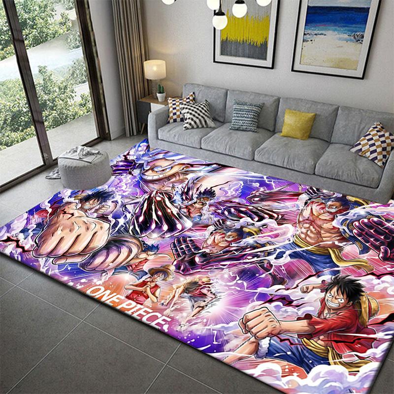 

One Piece Anime Crew Pattern Area Rug Soft Cozy Mat for Bedroom Living Room Decor 60x90cm