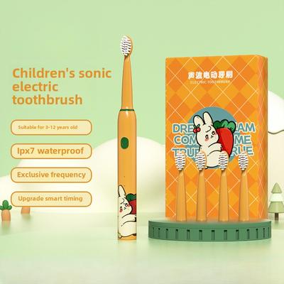 Children's Electric Toothbrush DuPont Soft Bristle Usb Charging Three Gears 4 Brush Head