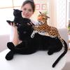 Simulation Plush Leopard Doll Home Decoration Multiple Sizes Black Child Yellow