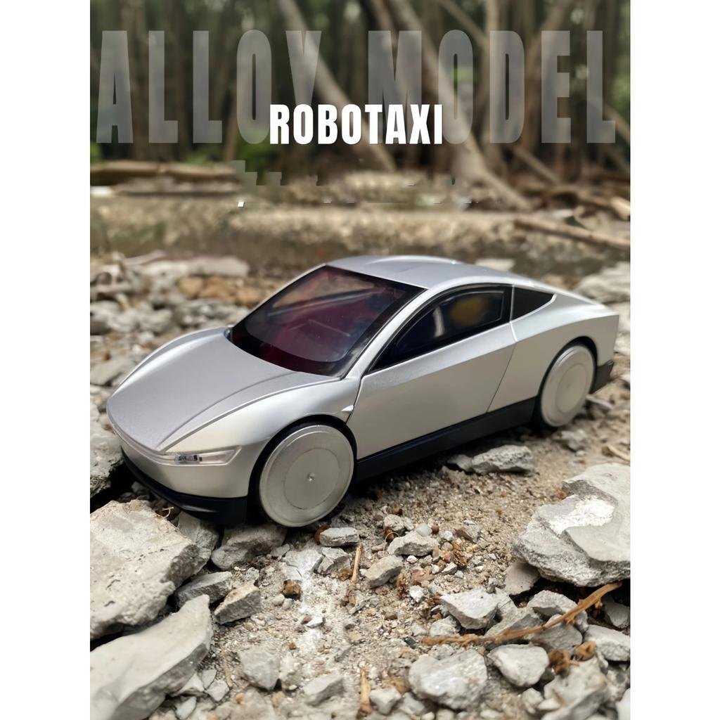 1/32 Tesla CyberCab Robotaxi Alloy Driverless Taxi Car Model Diecast Metal New Energy Car Vehicles Model Sound and Light Kids Toy Gift
