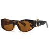 Nieuw in de Mode Vintage Klassiek Goud Luipaard Zonnebrillen Dames Voor Mannen Luxe Merk Designer Punk Populaire Zonnebrillen UV400 Bescherming