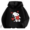 Kawaii Printed Hooded Sweatshirt Autumn Winter Casual Trendy Cartoon Kids Shirt Snoopy Children