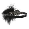 European and American Retro Headband Event Ceremony Ball Headgear Black Feather Famous Style Hair Accessories Bride Photo Headband